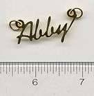 14KT GOLD EP ABBY PERSONALIZED NAMEPLATE WORD CHARM