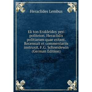   Schneidewin (German Edition) Heraclides Lembus  Books