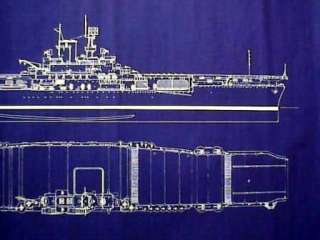USN Carrier USS Wasp ship sunk in battle WW2 Blueprint Plan 23x27 