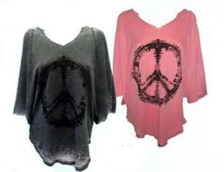 New Black Brokedown Hooded Peace Sign Poncho Shirt XS  