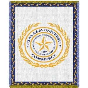  Texas A&M University Commerce Seal Jacquard Woven Throw 