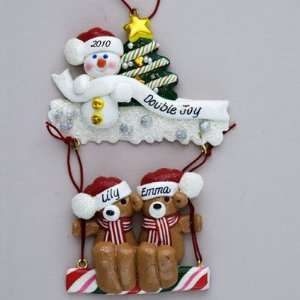  Personalized Twins Christmas Ornament: Home & Kitchen