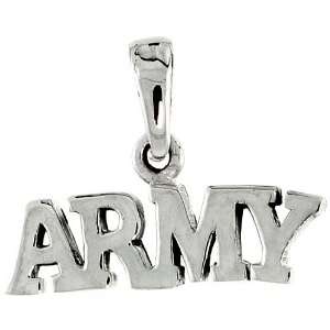 925 Sterling Silver United States ARMY Pendant (w/ 18 Silver Chain 