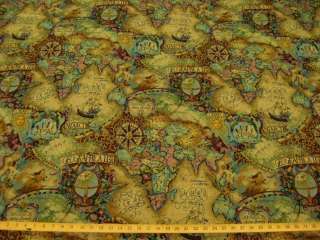 Magellan Old World Map tapestry uph fabric multi ft705  