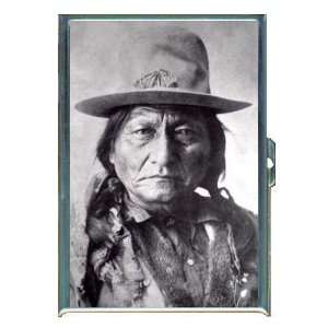   CHIEF SITTING BULL ID CREDIT CARD WALLET CIGARETTE CASE COMPACT MIRROR