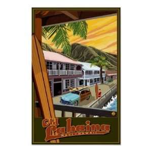  Old Lahaina, Hawaii Surf Travel Poster
