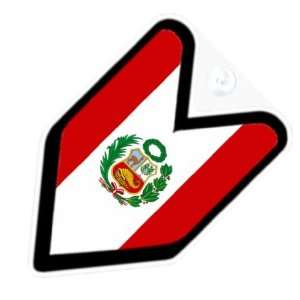  JDM Peru Peruvian Flag Car Decal Badge: Automotive
