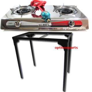 PROPANE T GATE GAS DOUBLE BURNER + STAND COMBO CAMPING  