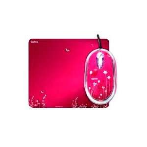  Saitek Expressions Notebook Mouse and Mouse Pad (Pink 