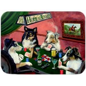  Home of Aussies 4 Dogs Playing Poker Large Tempered 