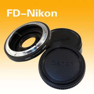 Canon FD mount lens to Nikon camera Adapter Mount Ring with Glass (FD 