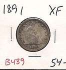 1891 Seated Liberty Quarter Dollar Extra Fine B439