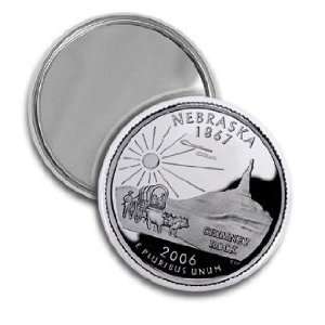   Nebraska State Quarter Mint Image 2.25 Inch Pocket Mirror Home