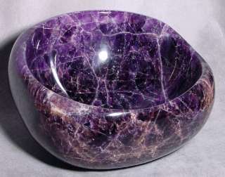 Amethyst Dark Purple Natural Crystal Bowl  