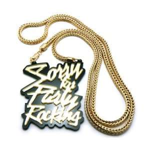  LMFAO Sorry For Party Rocking Gold Pendant and 36 Inch 
