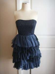 645 Alice + Olivia Apri beaded tiered silk blend dress   Size 6 