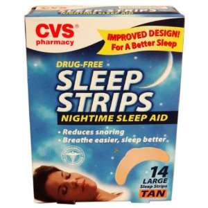  CVS 14 Count Large Tan Sleep Strips Nightime Sleep Case 