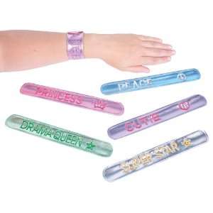  Cute Sayings Slap Bracelets   12 per unit: Toys & Games