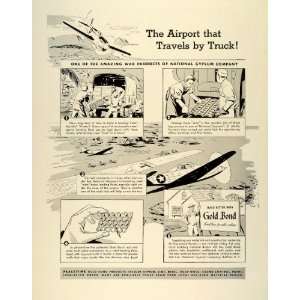 1942 Ad National Gypsum Military Landing Field World War II Gold Bond 