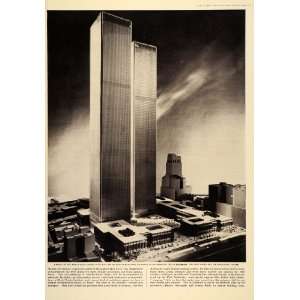   Twin Towers New York City 9/11   Original Halftone Print Home