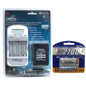  Hitech   IC 34LCD Quick Charger With 2 Pack of Sanyo 2700 