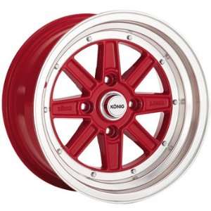Konig Bbomb 15x7.5 Red Wheel / Rim 4x100 with a 0mm Offset and a 73.10 