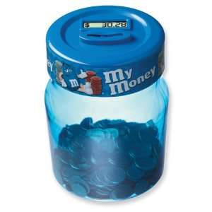  Blue M&Ms Digital Coin Counting Money Jar Jewelry