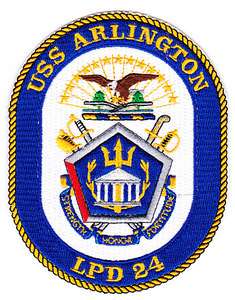 LPD 24 USS ARLINGTON Dock Landing Ship Military Patch  