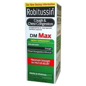 WYETH CONSUMER Robitussin DM maximum cough and chest congestion syrup 