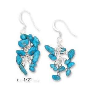   Small Created Turquoise Nugget Cluster Earrings   JewelryWeb Jewelry