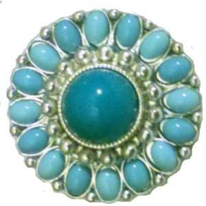  Stunning Turquoise and Silver Adjustable Ring Jewelry
