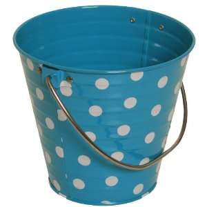 Blue with Small White Dots Small Colorful Metal Pail Buckets   Sold 