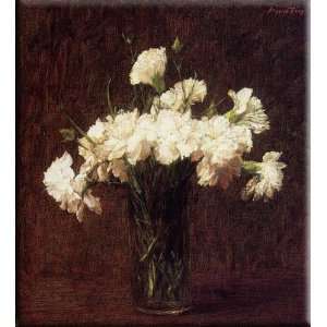 White Carnations 15x16 Streched Canvas Art by Fantin Latour, Ignace 