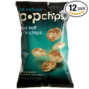 Popchips Sea Salt Rice Chips, 3.75 Ounce Bags (Pack of 12):  