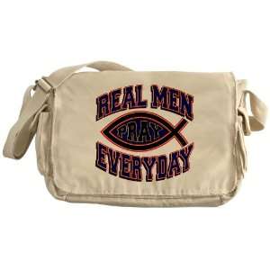  Khaki Messenger Bag Real Men Pray Every Day: Everything 