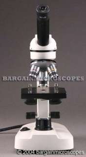 Compound light microscope for use with viewing biological specimens on 