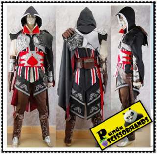 Equipo negro de traje de credo 2 II Ezio Cosplay de asesino