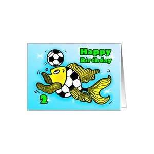   Birthday Soccer Football Fish cute funny cartoon Card: Toys & Games