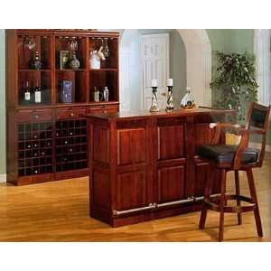    Cherry Finish Bar Chairs With Wine Wall Unit: Furniture & Decor