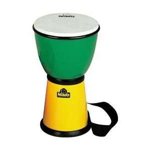  Nino ABS Djembe with Nylon Strap Green/Yellow 8 Inches 