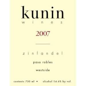  2008 Kunin Paso Robles Zinfandel 750ml Grocery & Gourmet 