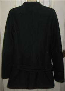 TULLE BLACK DROP WAIST BELTED WOOL BLEND COAT S NWT  