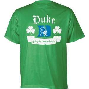  Duke Blue Devils Kelly Green Lucky Banner T Shirt Sports 