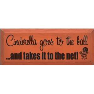   Goes To The Ball & Takes It To The Net! Wooden Sign: Home & Kitchen