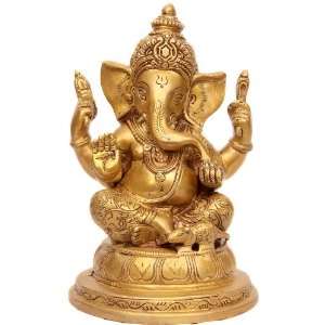  Shri Ganesha Anugraha Murti   Brass Sculpture