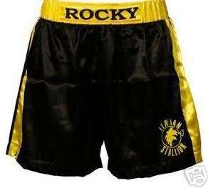  Black Movie Rocky Balboa Boxing Shorts Italian Stallion 