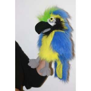  Baby Blue & Gold Macaw Parrot Hand Puppet (With Squeaker 