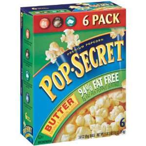 Pop Secret Butter 94% Fat Free Popcorn   8 Pack  Grocery 
