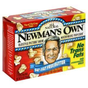 Newmans Own 94% Fat Free Popcorn, Butter, 9 Ounce Units (Pack of 12 