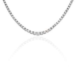   Graduated Diamond Tennis Necklace in 14K White Gold Katarina Jewelry